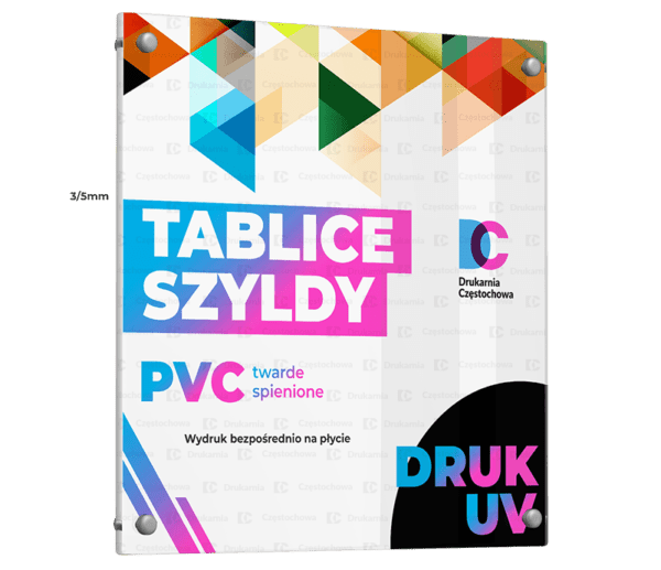 P Yta Pvc Twarda Druk Uv Szyld Tablica Drukarnia Cz Stochowa