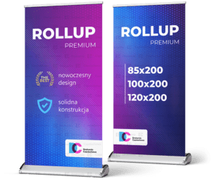 Rollup Premium stojak reklamowy ekskluzywny aluminiowa kaseta druk tania Drukarnia Częstochowa