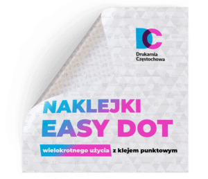 Folia easy dot z klejem punktowym łatwa w aplikacji docinana do dowolnego kształtu tania Drukarnia Częstochowa