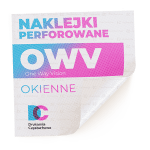 Folia OWV One Way Vision perforowana do wyklejeń okien, przeszklonych drzwi, witryn, tylnej szyby w samochodzie tania Drukarnia Częstochowa