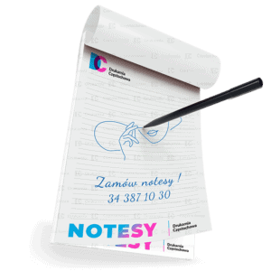 Notesy klejone z okładką reklamowe firmowe upominek reklamowy druk notesów format A6, A5, A4, DL, tania Drukarnia Częstochowa