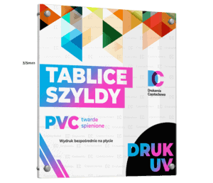 Płyta pvc twarda gr. 3mm zadruk jednostronny plyta spieniona gr. 3mm lub 8mm zadruk jednostronny lub dwustronny szyld tablica druk UV bezpośrednio na płycie frezowanie do dowolnego kształtu Drukarnia Częstochowa
