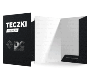 Teczki firmowe z logo ofertowe na dokumenty wcięcie na wizytówkę, uszlachetniane folią błysk, folią mat, folią soft touch wyróżnienie elementów projektu lakierem wybiórczym UV druk teczek tania Drukarnia Częstochowa