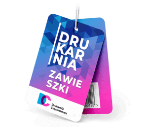 Wizytówki metki z dziurką odzieżowe zawieszki prostokątne kwadratowe druk metek zawieszek tania Drukarnia Częstochowa