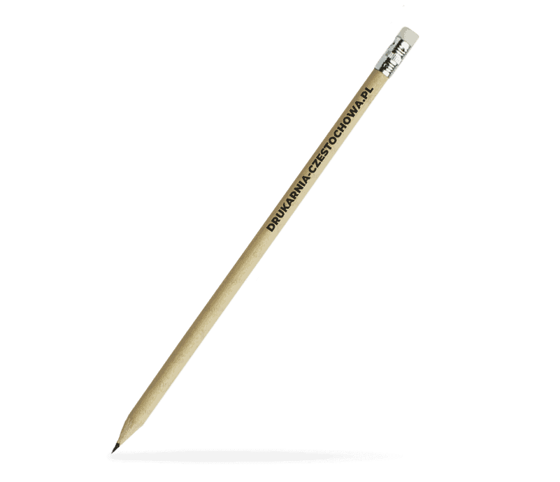 Ołówki z gumką z indywidualnym nadrukiem reklamowym np. logo firmy, hasło reklamowe tania Drukarnia Częstochowa