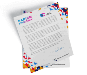Papier A4 firmowy kancelaryjny z logo firmy stopka dane kontaktowe tania Drukarnia Częstochowa
